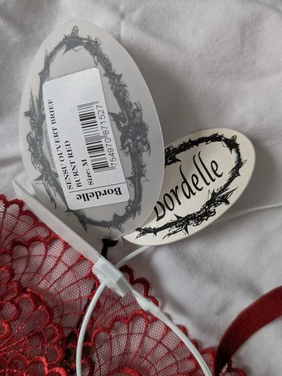 NWT Bordelle Sensu Balconnette Bra & Ouvert Brief Burnt Red size M - Picture 2 of 9